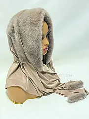 Жіноча хустка з норки, "Мокко".