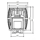 Піч для лазні CANADA Бочка 30 м³ з виносом 240 мм та скляними дверцятами 405×405, фото 4