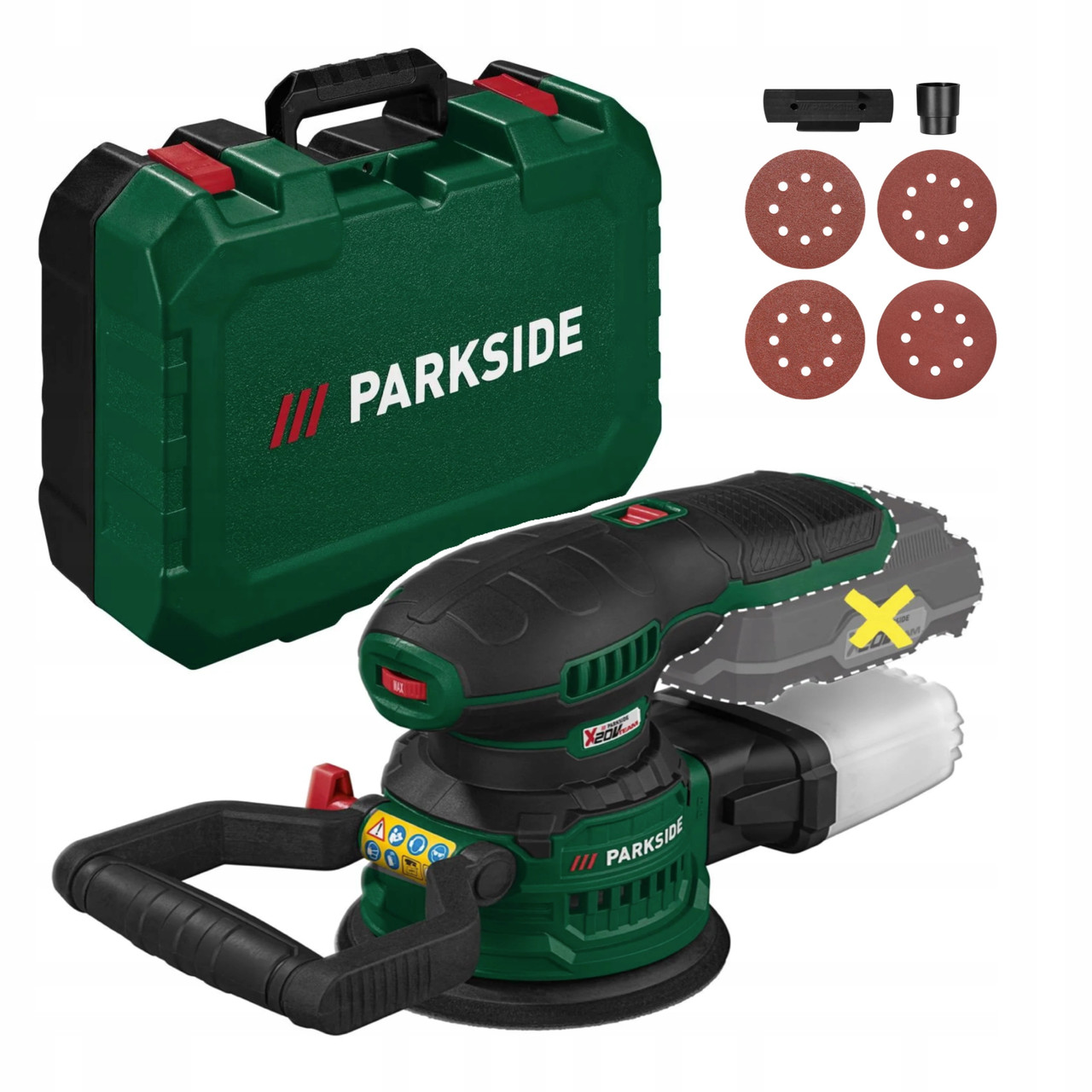 Акумуляторна шліфувальна машина Parkside PAEXS 20-Li B2, фото 1