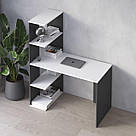 Стіл письмовий з 4 відкритими поличками з ДСП Сучасний робочий стіл для ноутбука Комп’ютерний стіл 120 см, фото 9
