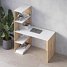 Стіл письмовий з 4 відкритими поличками з ДСП Сучасний робочий стіл для ноутбука Комп’ютерний стіл 120 см, фото 7