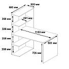 Стіл письмовий з 4 відкритими поличками з ДСП Сучасний робочий стіл для ноутбука Комп’ютерний стіл 120 см, фото 10