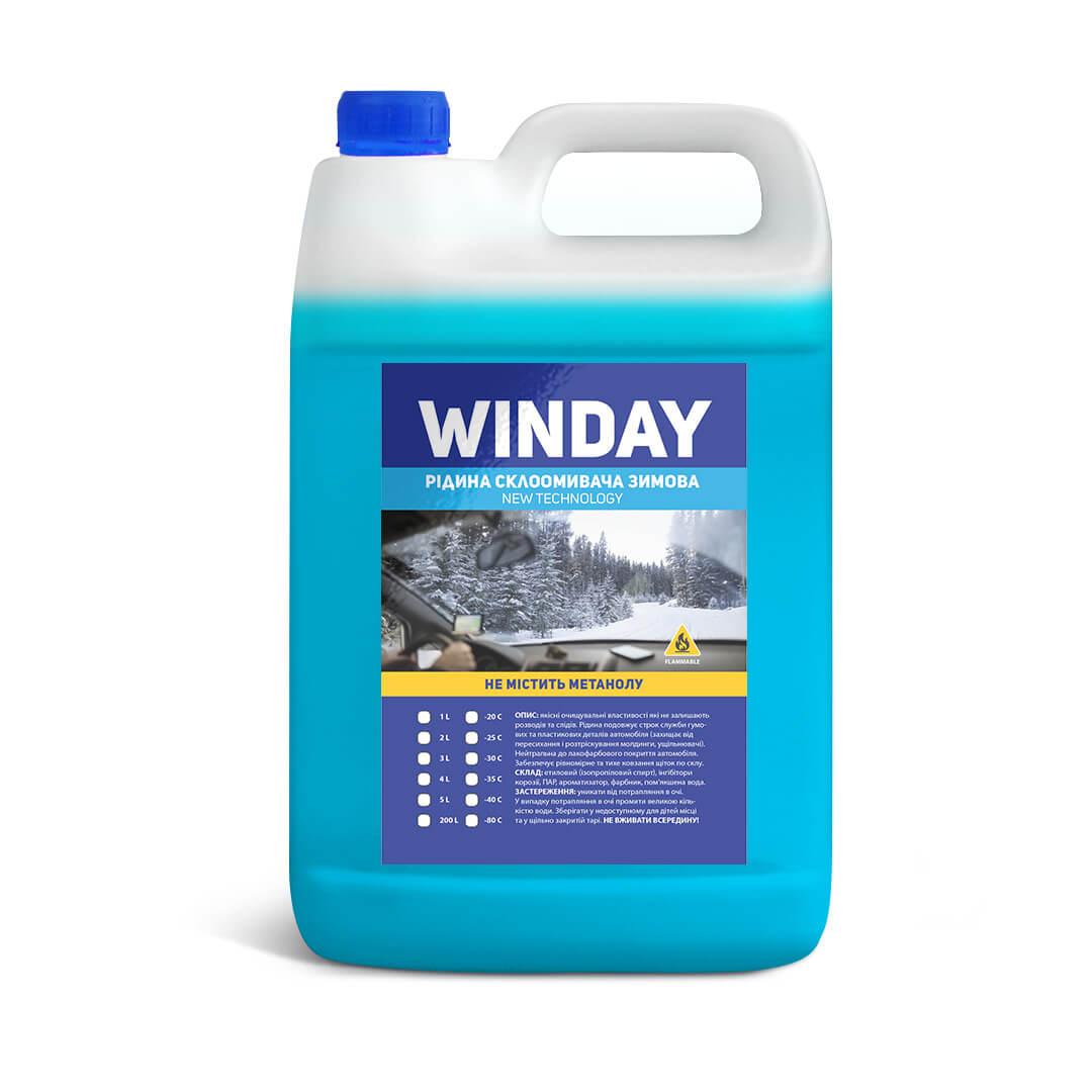 РІДИНА СКЛООМИВАЧА ЗИМОВА WINDAY -20 ° С - 5 л., фото 1