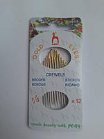 Голки для вишивання з гострим кінчиком і широким вушком №1-5x16 Pony