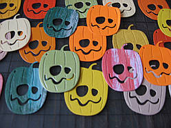 Набір висічок із паперу та картону. Жахливий гарбуз, 20 штук, 30х39 мм