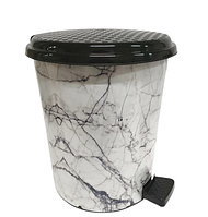 Відро з педаллю пластикове 11 л білий граніт