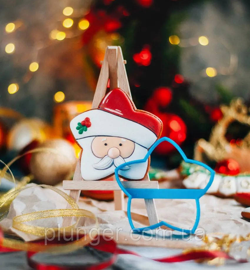 Вирубка з трафаретом Санта 11см, фото 1