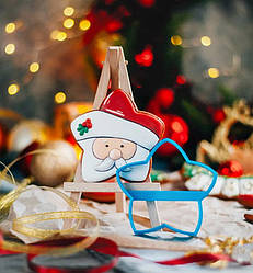 Вирубка з трафаретом Санта 11см