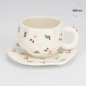 Чашка з блюдцем "Квітковий настрій", 350 мл ELISEY