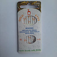 Голка для вишивання бісерна з нитковтягувачем №11x6 Pony