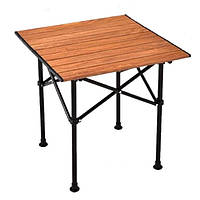 НІТУ Стіл КВАДРАТ (STD-07) (коричневий, складаний у чохлі, метал + пластик (Д530*Ш510*В500 мм)) Lat [108] (10 шт./ясть)