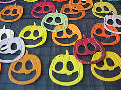 Набір висічок із паперу та картону. Жахливий гарбуз, 20 штук, 32х36 мм