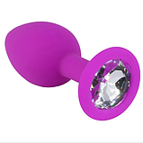 Силіконові пробки з кристалами S-M, Набір втулок для анальної стимуляції 2 шт, Інтимні іграшки, фото 7