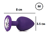 Силіконові пробки з кристалами S-M, Набір втулок для анальної стимуляції 2 шт, Інтимні іграшки, фото 9