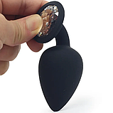 Силіконові пробки з кристалами S-M, Набір втулок для анальної стимуляції 2 шт, Інтимні іграшки, фото 4