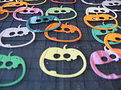 Набір висічок із паперу та картону. Жахливий гарбуз, 20 штук, 32х37 мм