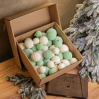 Набір ялинкових куль "Оксамит" 40 шт колір м'ятний