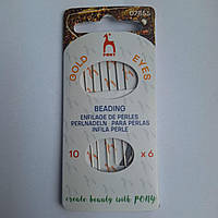 Голка для вишивання бісерна з нитковтягувачем №10x6 Pony