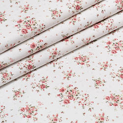 Фланель "Троянди коралові" на білому тлі, ширина 240 см