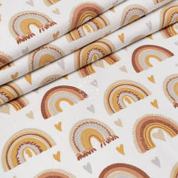 Фланель "Великі коричневі веселки", ширина 240 см