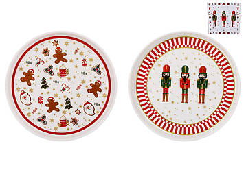 Тарілка з бортиком 19.5*2.5см Christmas, 2 дизайну