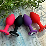 Силіконові пробки з кристалами S-M, Набір втулок для анальної стимуляції 2 шт, Інтимні іграшки, фото 10