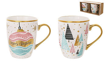Набір кухлів 2 шт Christmas 350мл, 2 дизайни