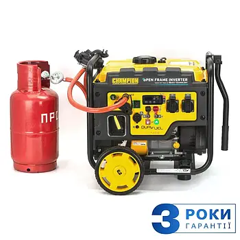 Генератор інверторний 4.5 кВт газовий/бензиновий CHAMPION C4500iE (G) — двопаливний