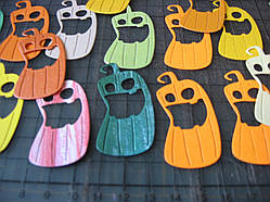 Набір висічок із паперу та картону. Жахливий гарбуз, 20 штук, 25х50 мм