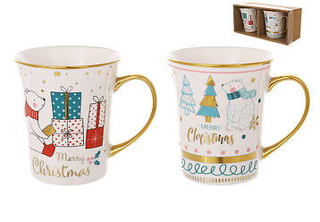 Набір кухлів 2 шт Christmas 300мл, 2 дизайни
