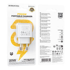 МПЗ BOROFONE BAS43A 1USB-C PD/QC 20W