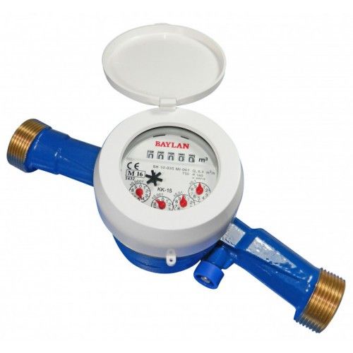 Лічильник для холодної води одноструменевий Baylan сухоходный КК-15 ХВ DN25 R160, фото 1