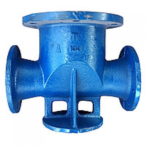 Пожежна підставка прохідна (подвійна) фланцева ППДФ чавунна Ду-100 х 100 мм, фото 1