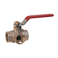 Кран кульовий різьбовий SD Plus триходовий, канал--Т 1/2" ВР