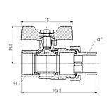 Кран кульовий Американка SD Forte 1" прямий, фото 2