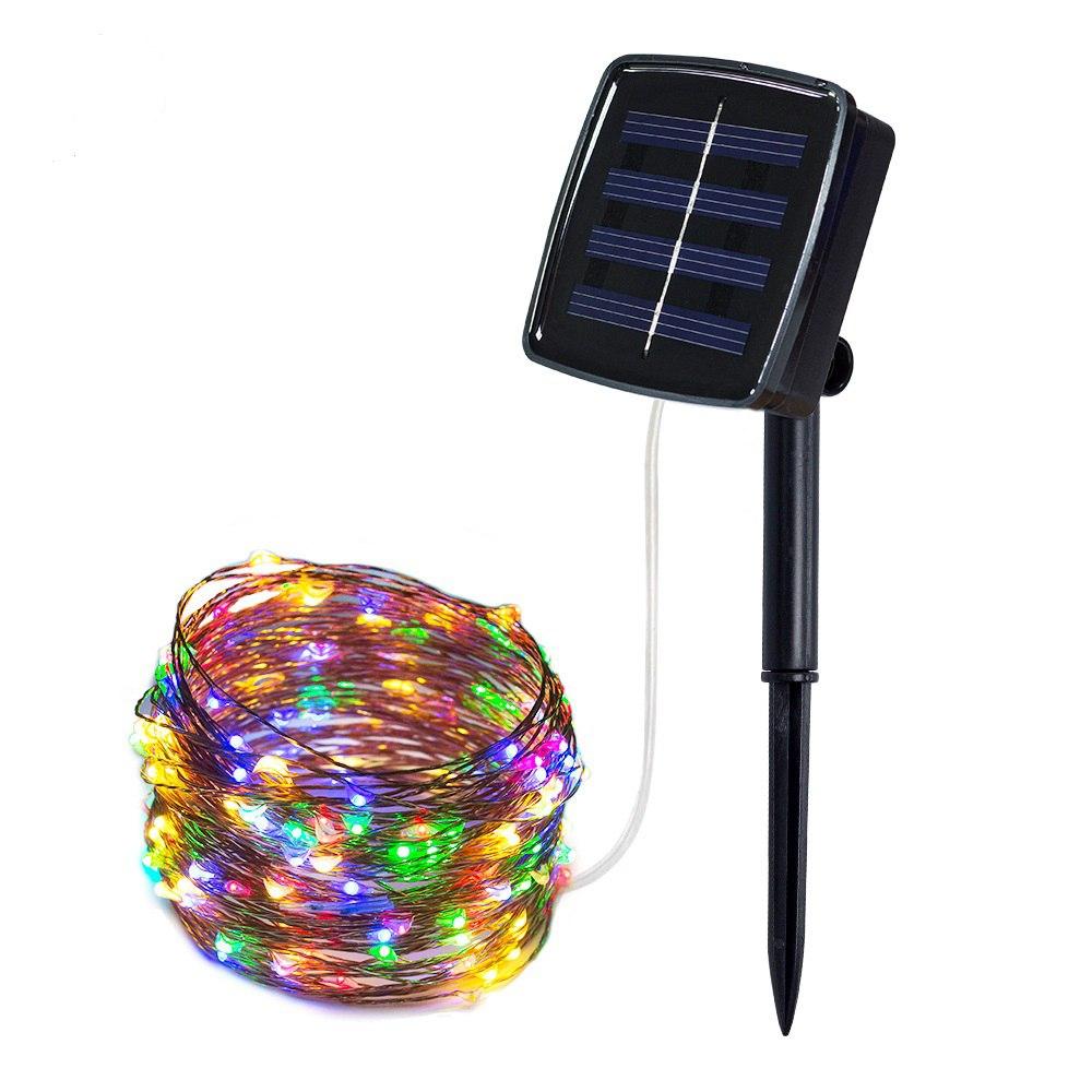 Гірлянда Крапля роси RGB колір із сонячною панеллю 10m/100led, фото 1