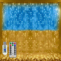 Гірлянда Штора Прапор України 2х2 м USB пульт