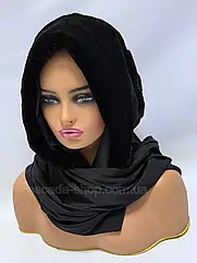 Жіноча хустка з кролика рекса, "Чорний".