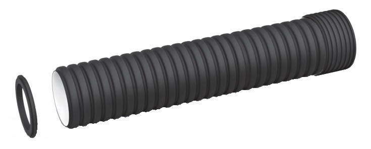 Труба гофрована TW-CORR двошарова для каналізації SN8, 160мм x 6000мм, фото 1