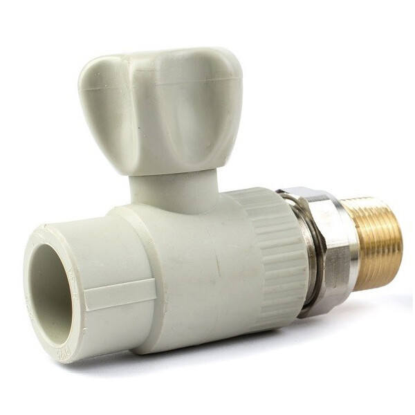 Кран ППР кульовий Ду 20х1/2" з зовнішньою різьбою кульовий прямий з американкою, фото 1