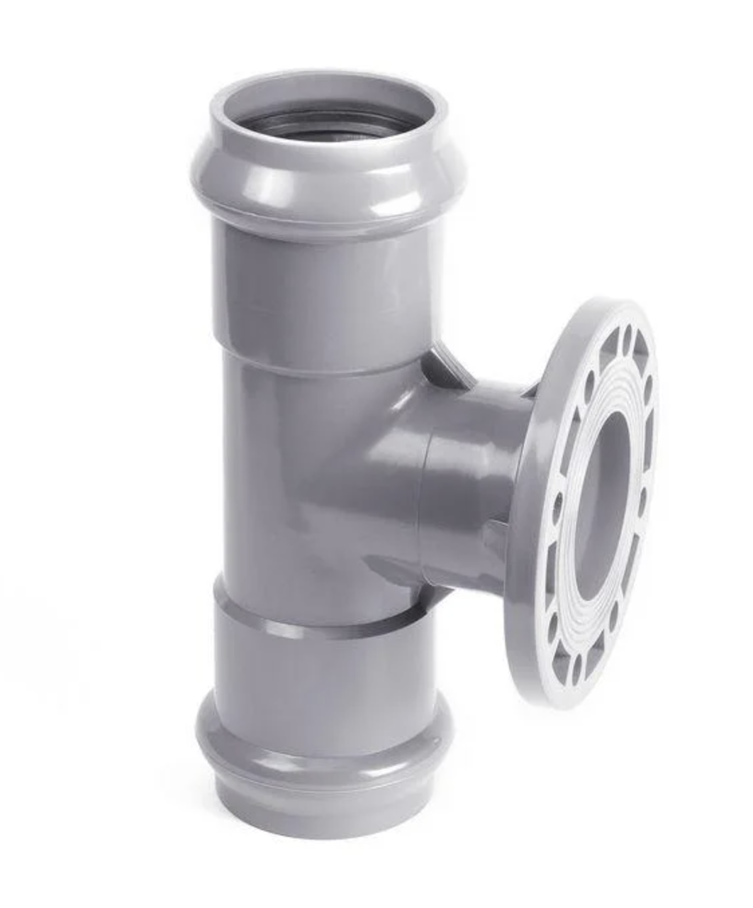 Трійник ПВХ розтруб/фланець/розтруб 160х110х160/90°, фото 1