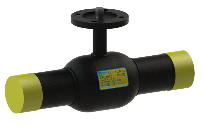 Кран кульовий сталевий 11с931п Ду100/80, фото 1