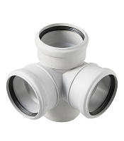 Хрестовина для безшумної каналізації Rehau Raupiano Plus 90/90/90 двоплоскісна