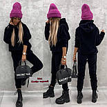 Зимовий жіночий костюм з турецького велюру плюш на хутрі худі штани – тепло і комфорт, фото 5