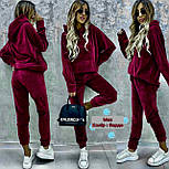 Зимовий жіночий костюм з турецького велюру плюш на хутрі худі штани – тепло і комфорт, фото 6