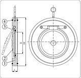 Клапан зворотний міжфланцевий (хлопавка) Ду 80 TIS C080 | Ру 16, фото 2