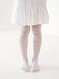 Колготи ажурні дитячи білі 104-122, фото 2