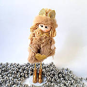 Новорічна фігурка підвіска , декоративна лялька в хутрі