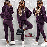 Зимовий жіночий костюм з турецького велюру плюш на хутрі худі штани – тепло і комфорт, фото 8