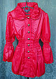 Дитячий демісезонний плащ на дівчинку Червоний 140 р. (8-9 років), фото 2